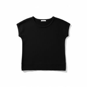 Vintage Alberoy Lambswool Short Sleeve Crewneck Sweater Black Size Medium